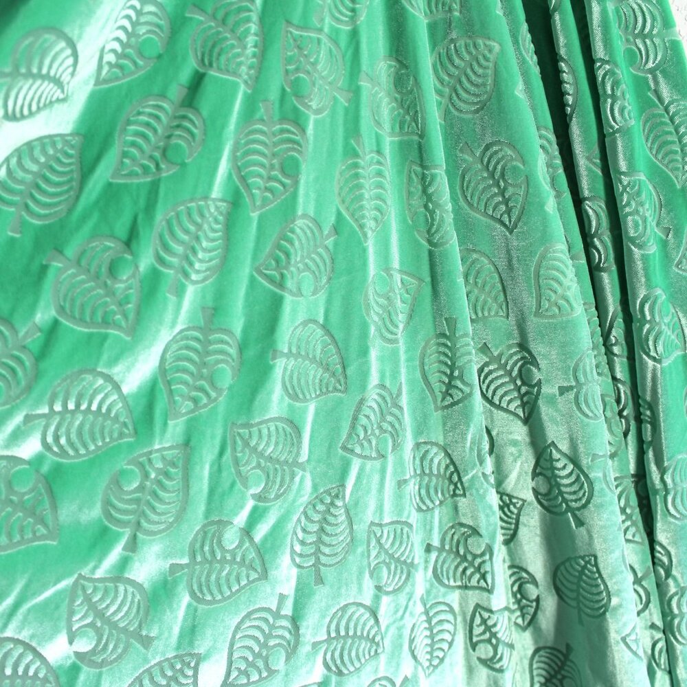 Blackmilk Animal Crossing Green Leaf Burned Velvet Handkerchief Dress Size XS - Picture 6 of 11